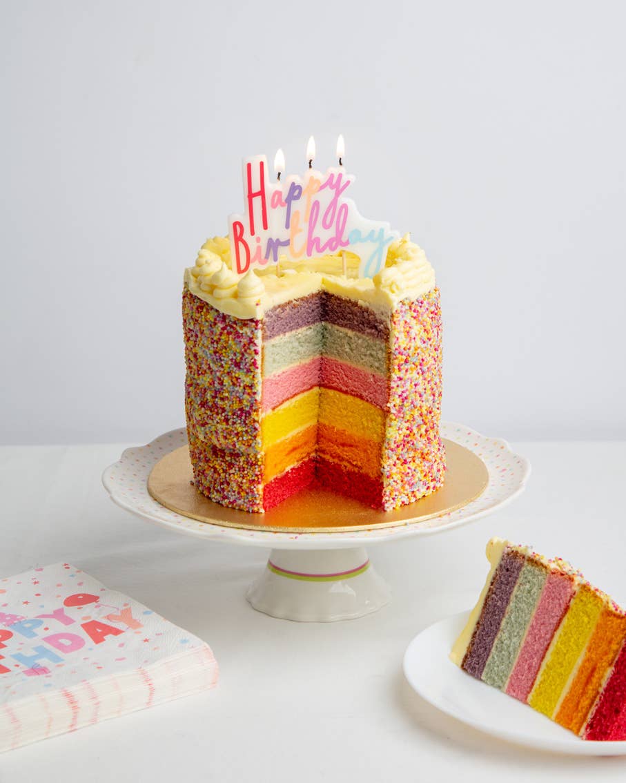 Pastel Happy Birthday Printed Cake Candles | 24 Pack |