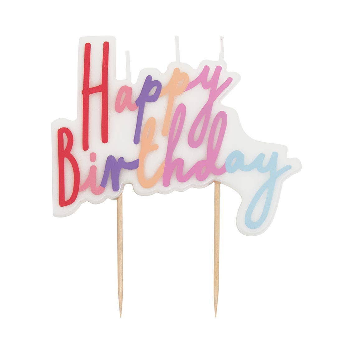 Pastel Happy Birthday Printed Cake Candles | 24 Pack |