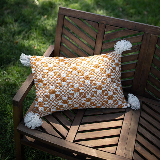 SALE-Bobbi 14x22 Orange Fall Decor Out/Indoor Filled Pillow