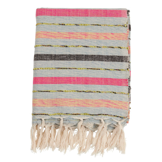 Multi-Color Stripe Throw: Multi / 50"x60"
