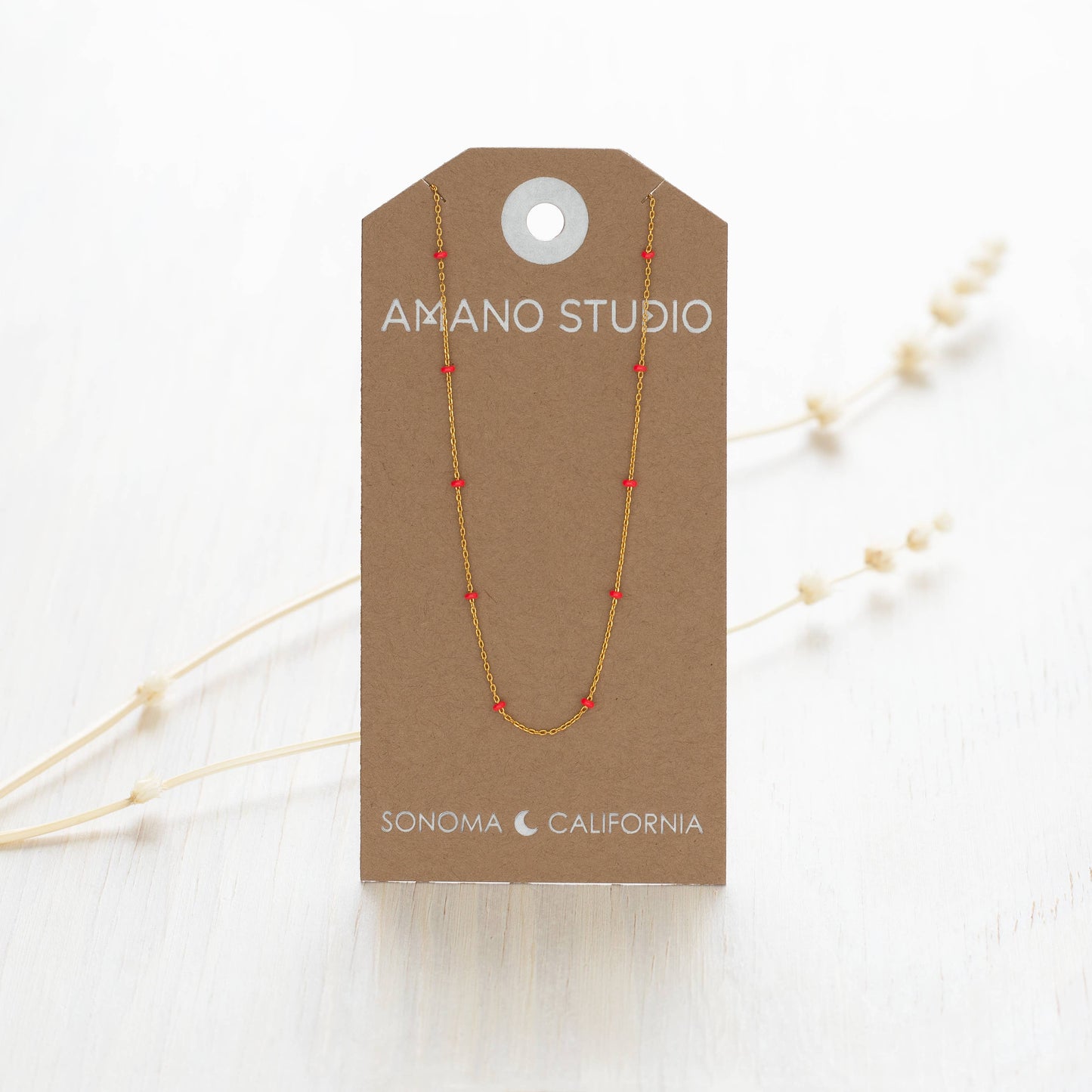 Beaded Chain Necklace: Turquoise