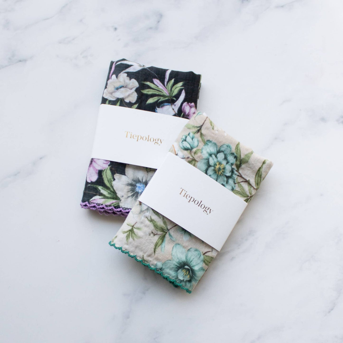 Ann Floral Cotton Scarf: Denim