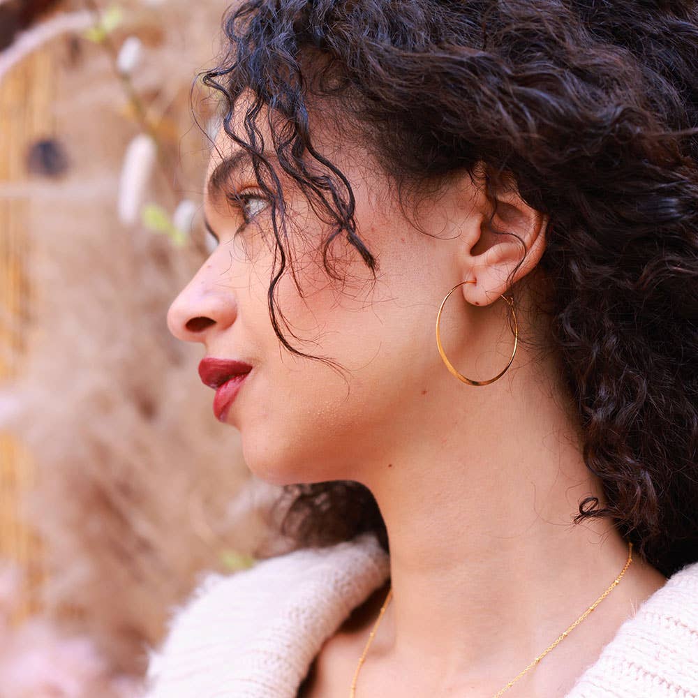 1.5" Classic Hoop Earrings: Silver