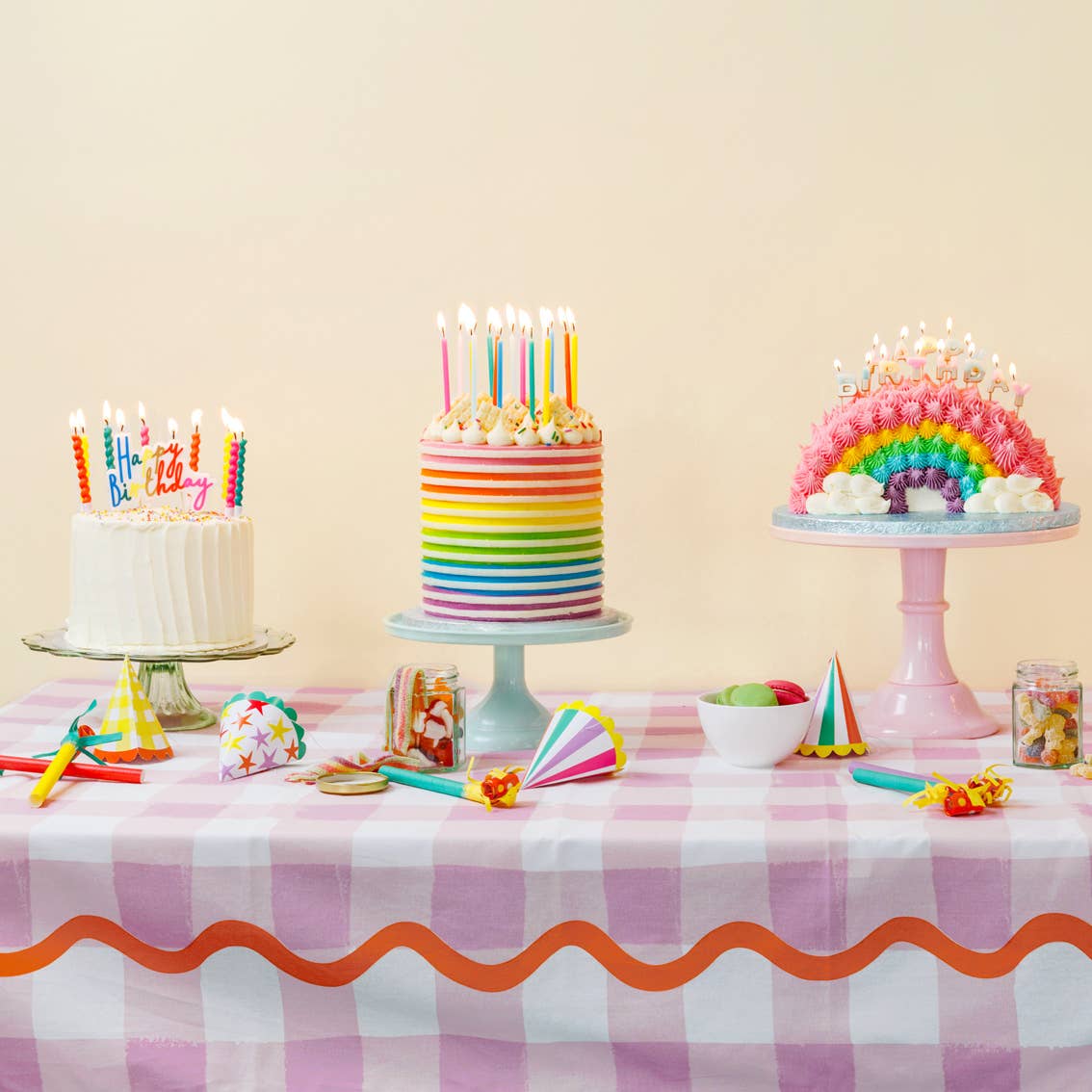 Twisted Rainbow Birthday Candles | 8 Pack | Birthday Party |