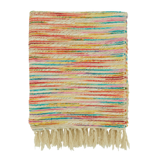 Rainbow Stripe Throw: Multi / 50"x60"