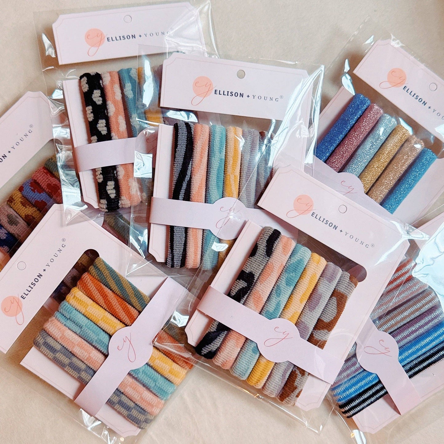 Worlds Best Everyday Hair Ties Set Of 6: Stripes