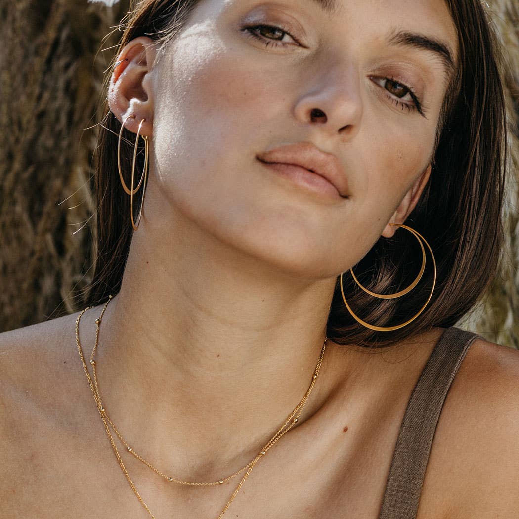 1.5" Classic Hoop Earrings: Gold