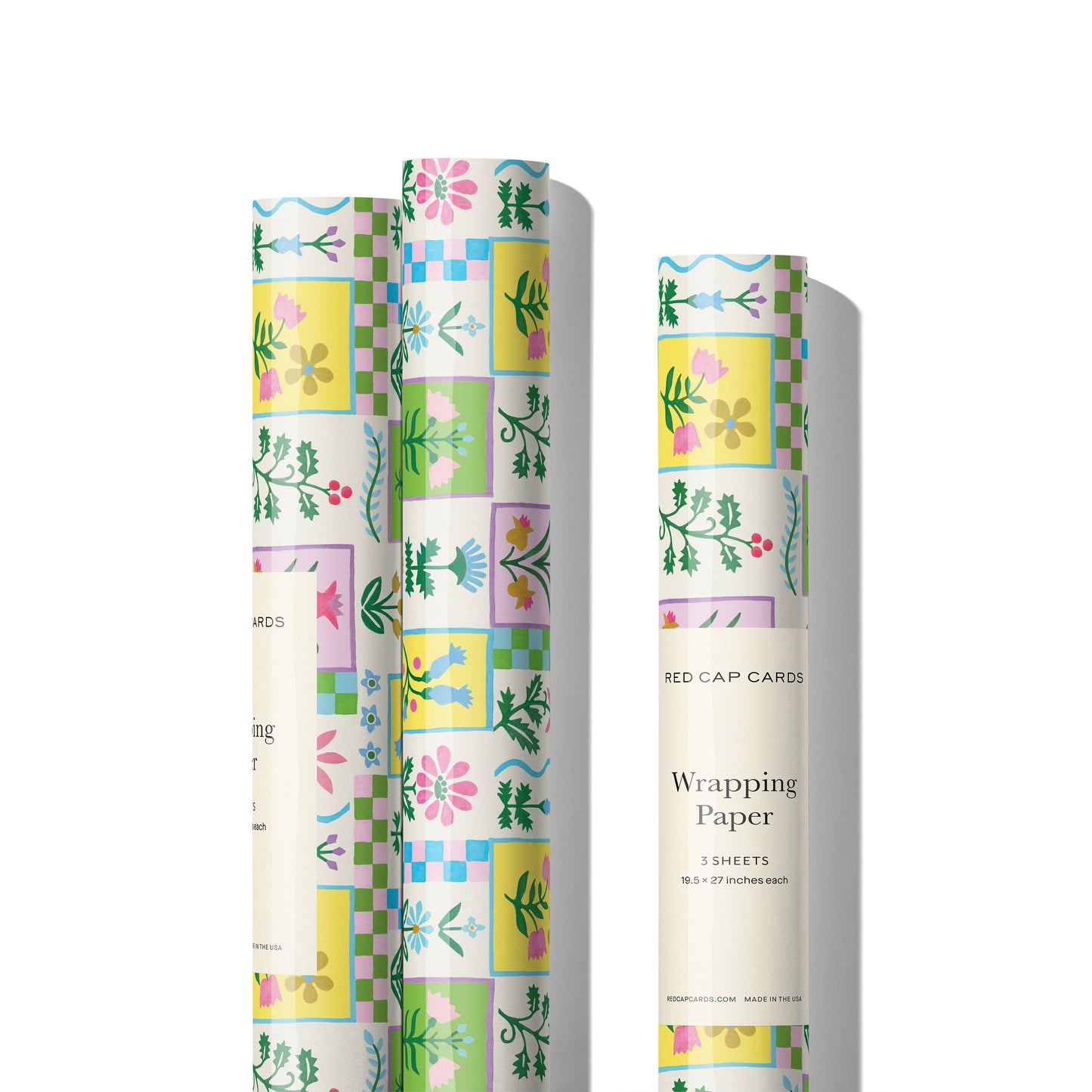 Retro Flower wrapping paper: Rolls of 3 sheets