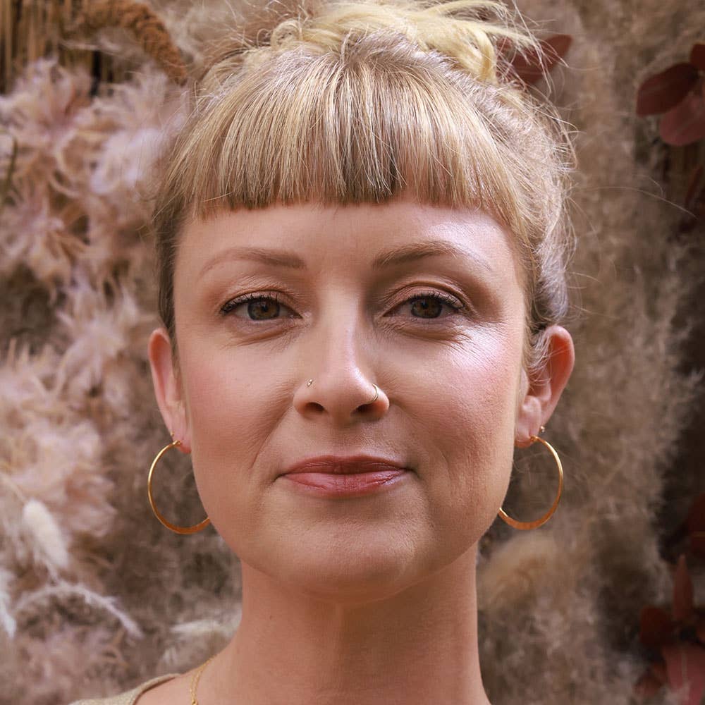 1.5" Hammered Hoop Earrings: Silver