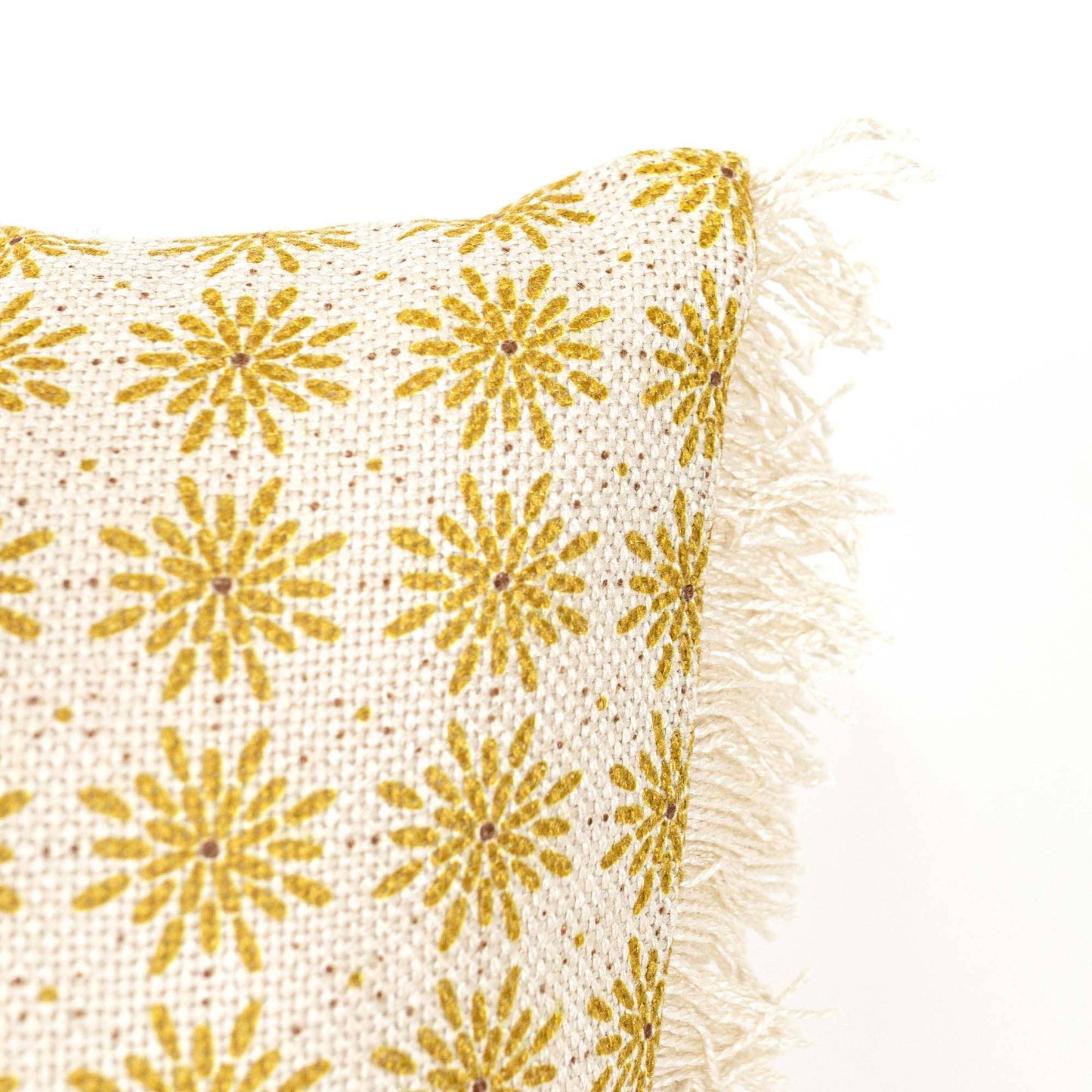 Rae 18x18 Boho Floral Outdoor Indoor Filled Pillow Mustard