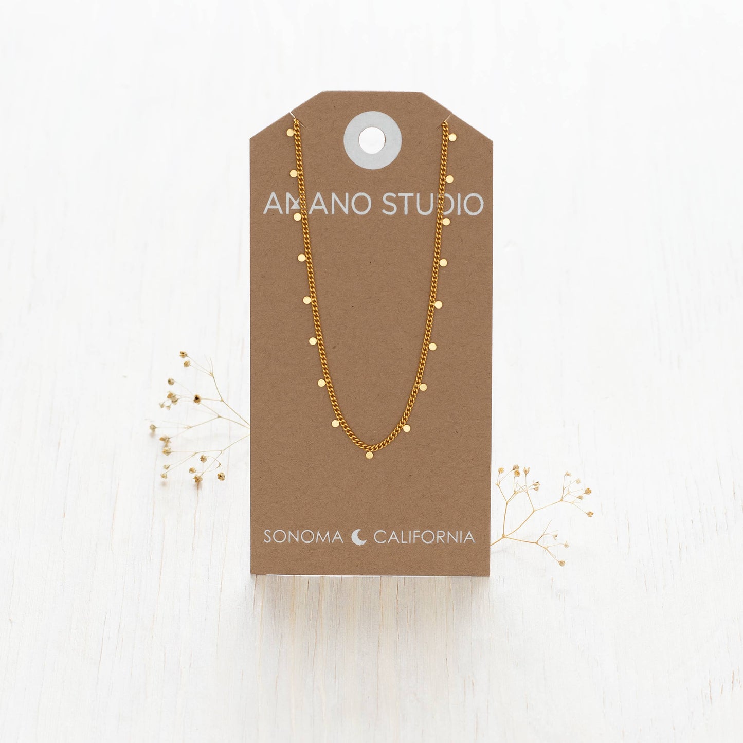 Tiny Dot Necklace: Gold