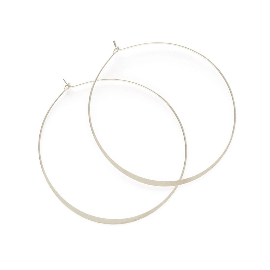 1.5" Classic Hoop Earrings: Silver