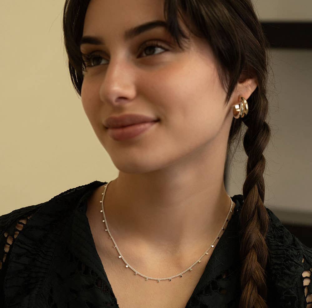 Tiny Dot Necklace: Silver
