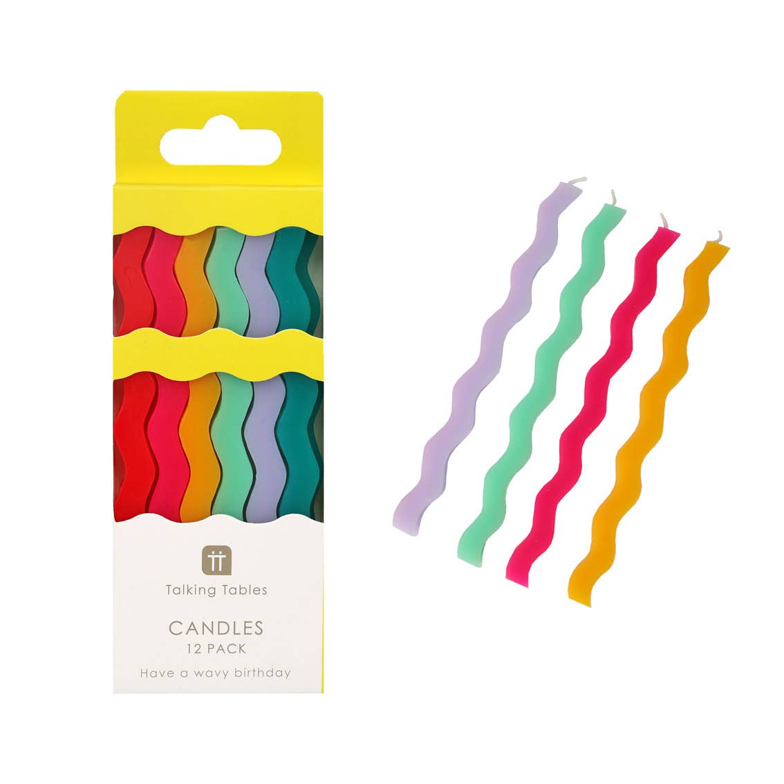 Colorful Wavy Tall Birthday Candle | 12 Pack | Birthday |