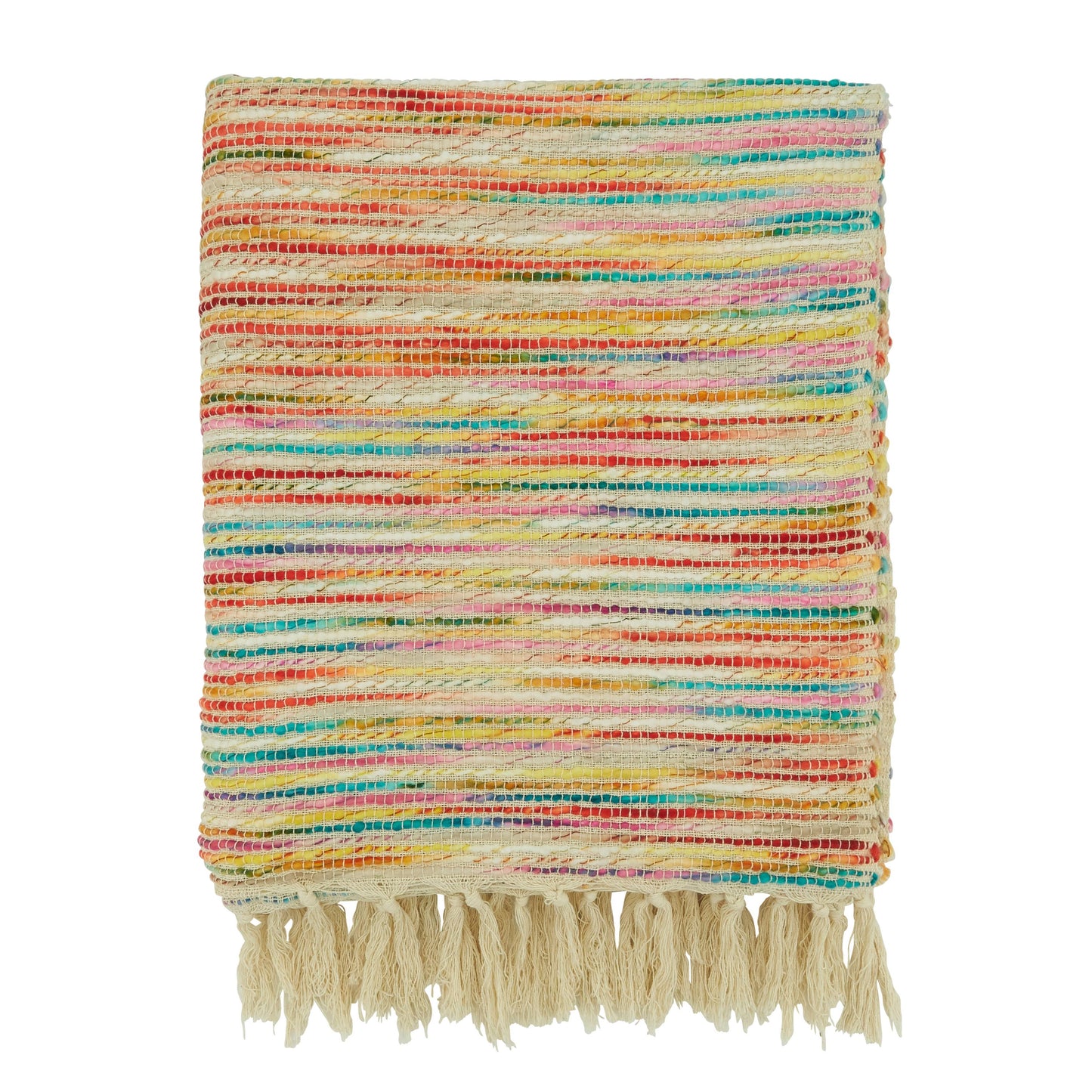 Rainbow Stripe Throw: Multi / 50"x60"