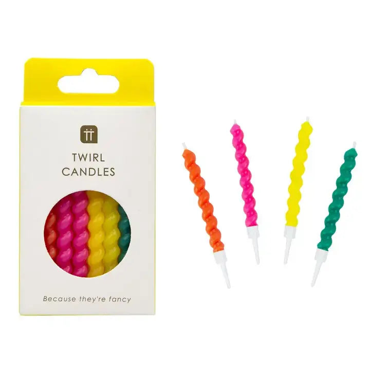 Twisted Rainbow Birthday Candles | 8 Pack | Birthday Party |