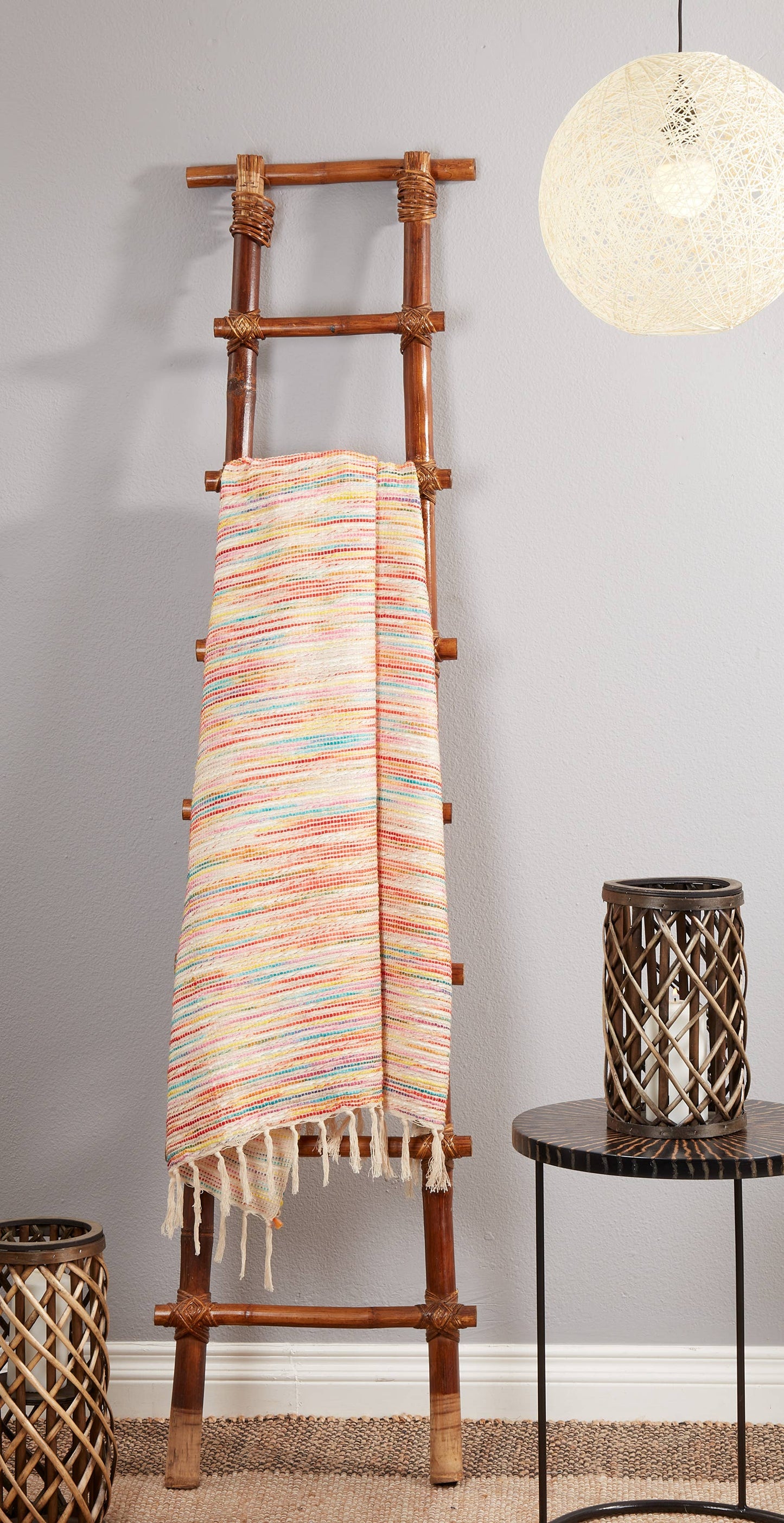 Rainbow Stripe Throw: Multi / 50"x60"