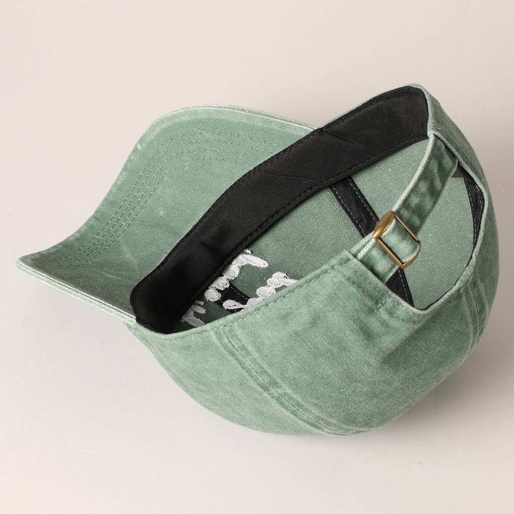 Do Good Be Good Embroidered Letters Baseball Cap: SAGE / ONE SIZE