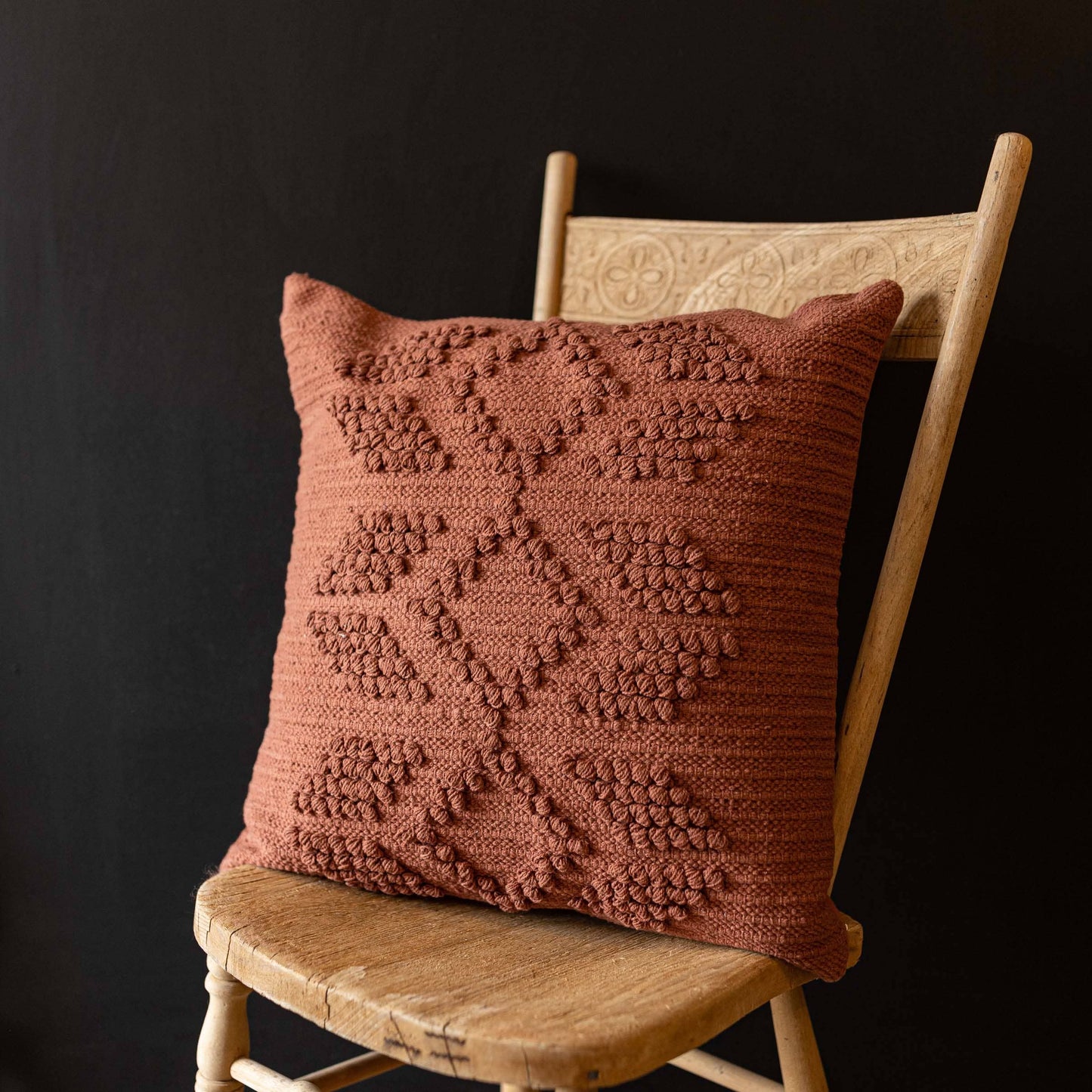 Rosa 20x20 Rust Southwest Geo Filled Pillow Cotton