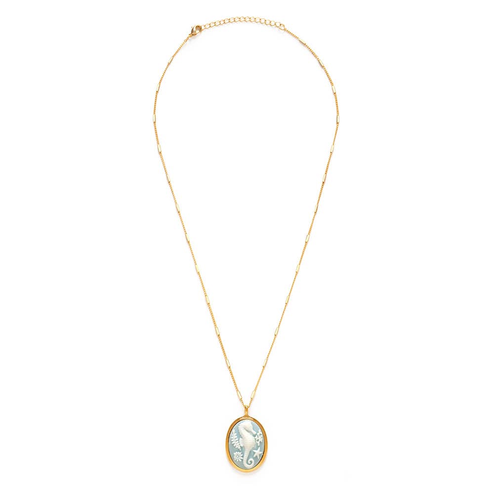 Seahorse Vintage Cameo Necklace