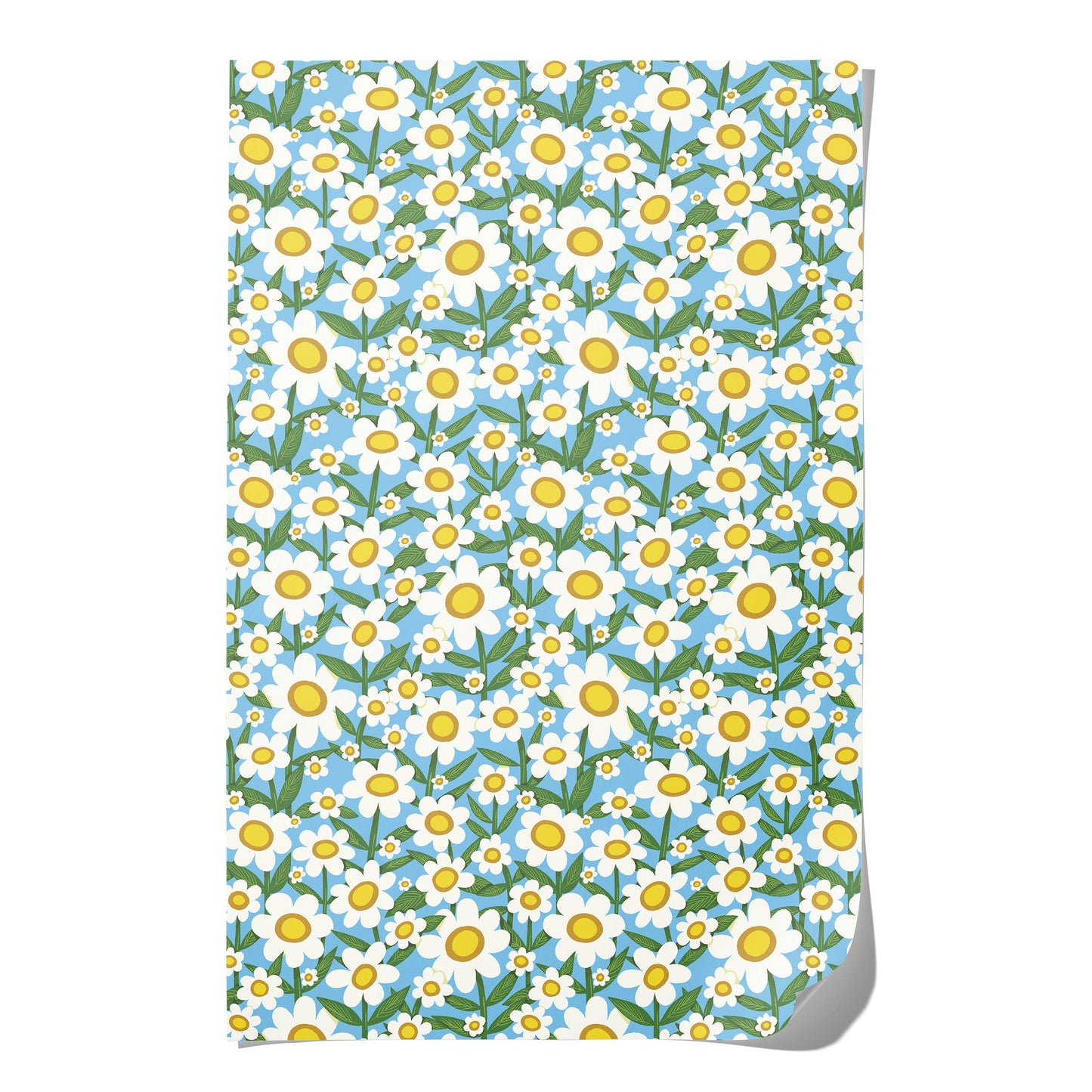 Seventies Daisy wrapping paper: Rolls of 3 sheets