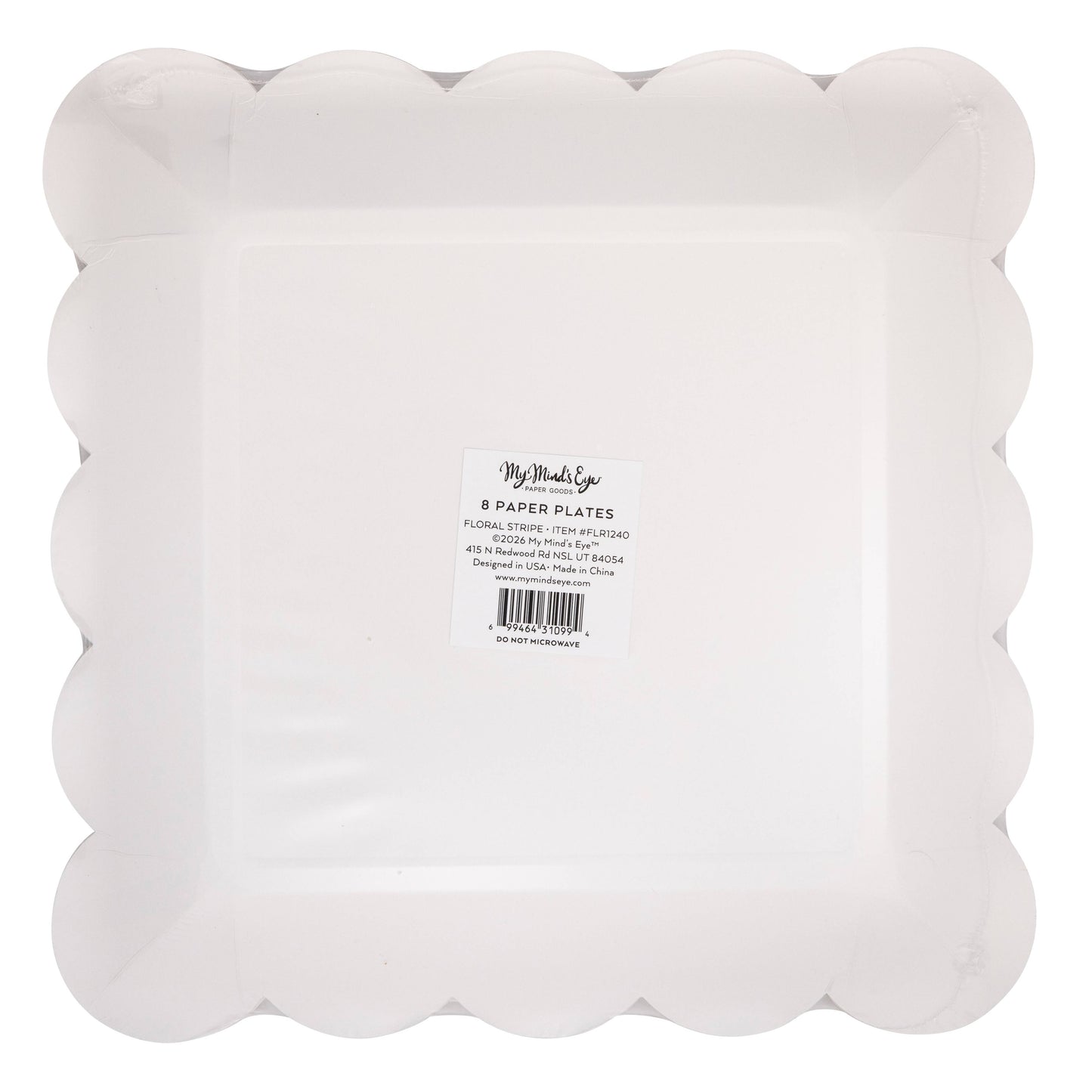 FLR1240 - Striped Floral PInk 9" Plate