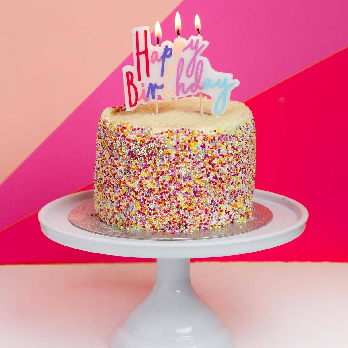Pastel Happy Birthday Printed Cake Candles | 24 Pack |